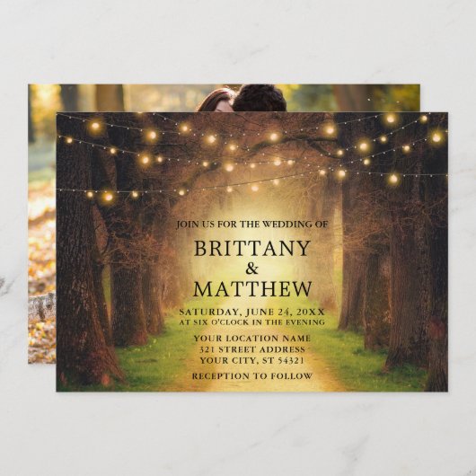 Rustikales Foto für den Pfad der Radsatzwege Einladung (Vorne/Hinten)