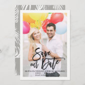 Rustikales Foto für die Handschrift von Pinselstri Save The Date (Vorne/Hinten)