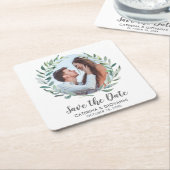 Rustikales Foto für Grünkäfer Hochzeit Sichern Sie Rechteckiger Pappuntersetzer (angewinkelt)