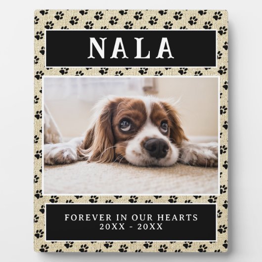 Rustikales Foto für Haustiere Paw Prints Pink Memo Fotoplatte (Vorderseite)