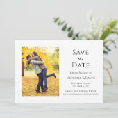 Rustikales Foto für Herbst-Hochzeit speichert das  Save The Date (Stehend Vorderseite)