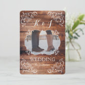 Rustikales Foto für Hochzeiten Einladung (Stehend Vorderseite)