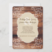 Rustikales Foto für Hochzeiten Einladung (Rückseite)