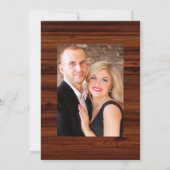 Rustikales Foto für Hochzeiten in Holz Einladung (Rückseite)