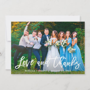 Rustikales Foto für Hochzeiten von Holzteppichen Dankeskarte