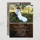 Rustikales Foto für Hochzeitsfeiern Einladung (Vorne/Hinten)