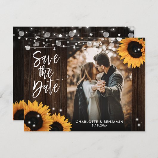 Rustikales Foto für Hochzeitsfeiern Save The Date (Vorne/Hinten)