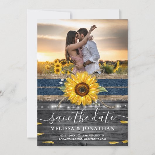 Rustikales Foto für Hochzeitsfeiern Save The Date (Vorderseite)