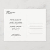 Rustikales Foto für Karton-Typografie Save the Dat Ankündigungspostkarte (Rückseite)