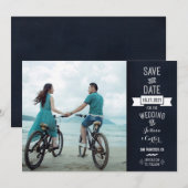 Rustikales Foto für Karton-Typografie Save the Dat Date (Vorne/Hinten)