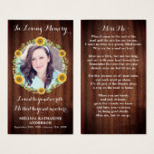 Rustikales Foto für Sonnenblumen (Vorne & Hinten)