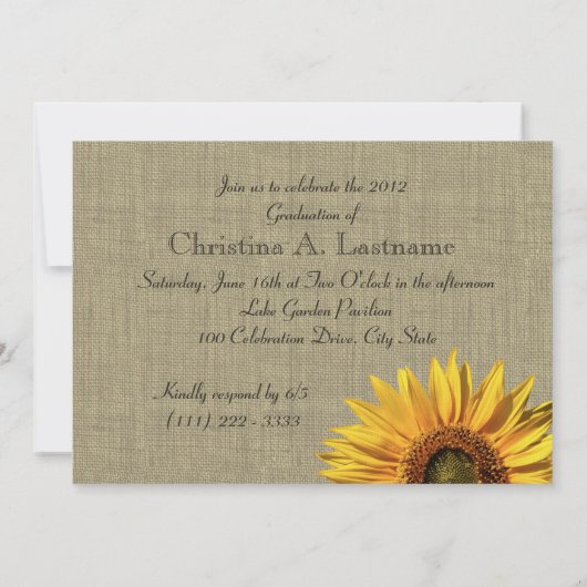 Rustikales Foto für Sonnenblumen Einladung (Rückseite)