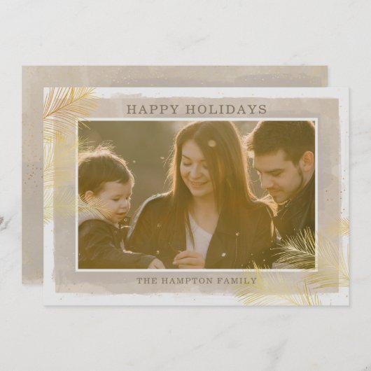 Rustikales Foto für Vintage Goldschmiedetts Feiertagskarte (Vorne/Hinten)