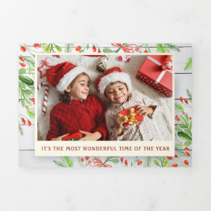 Rustikales Foto für Wasserfarbenfolien Urlaub Dreifach Gefaltete Urlaubskarte