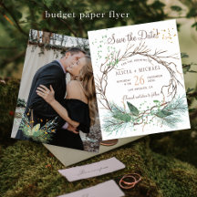 Rustikales FOTO für Winterhochzeiten Save the Date