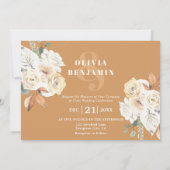 Rustikales Foto Herbst- und Winterhochzeit Einladung (Rückseite)