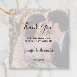 Rustikales Foto Hochzeit danke Geschenkanhänger