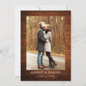 Rustikales Foto-Hochzeit mit gemischten Holzfarben Einladung (Rückseite)