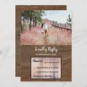 Rustikales Foto-Hochzeit RSVP Einladung (Vorne/Hinten)