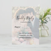 Rustikales Foto Hochzeit RSVP Einladung (Stehend Vorderseite)