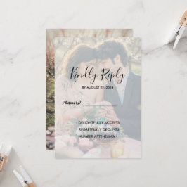 Rustikales Foto Hochzeit RSVP Einladung