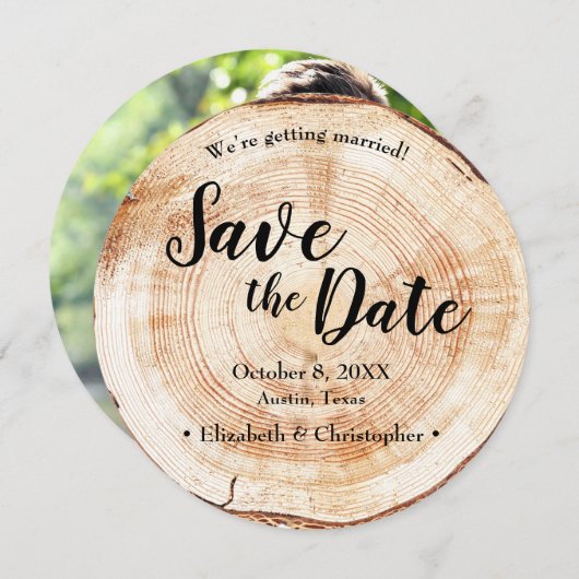 Rustikales Foto - Hochzeit Save the Date Einladung (Vorne/Hinten)