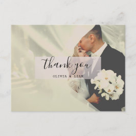 Rustikales Foto Hochzeit Thankyou Postcard Postkarte