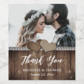 Rustikales Foto Hochzeit Wein Flaschen Etiketten (Einzelnes Label)