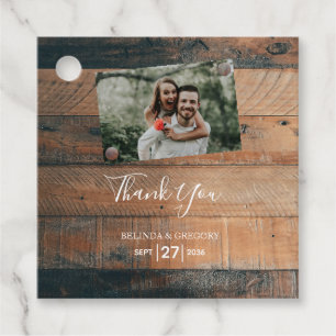 Rustikales Foto Hochzeitsgeschenk Geschenkanhänger
