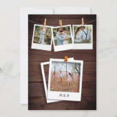 Rustikales Foto-Hochzeitsholz Einladung (Rückseite)