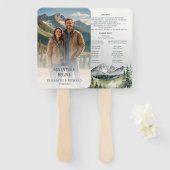 Rustikales Foto-Hochzeitsprogramm Fächer (Vorne und Hinten)