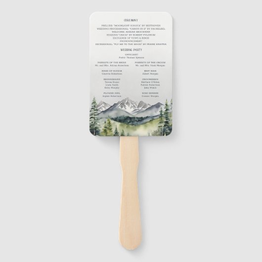 Rustikales Foto-Hochzeitsprogramm Fächer (Rückseite)