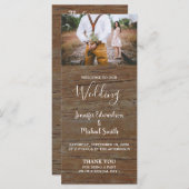 Rustikales Foto-Hochzeitsprogramm Programm (Vorne/Hinten)