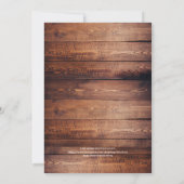 Rustikales Foto-Hochzeitsstimmung aus Holz Einladung (Rückseite)