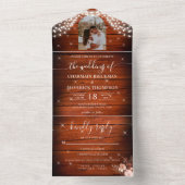 Rustikales Foto-Hochzeitsszenario All In One Einladung (Innen Boden)