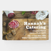 Rustikales Foto Holzpappe Charcuterie Catering Banner (Horizontal)
