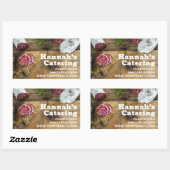 Rustikales Foto Holzpappe Charcuterie Catering Rechteckiger Aufkleber (Blatt)