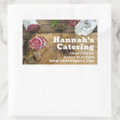 Rustikales Foto Holzpappe Charcuterie Catering Rechteckiger Aufkleber (Tasche)