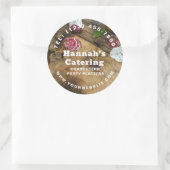 Rustikales Foto Holzpappe Charcuterie Catering Runder Aufkleber (Tasche)