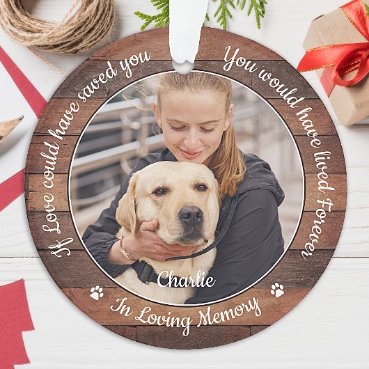 Rustikales Foto-Hund-2--Beileid Ornament