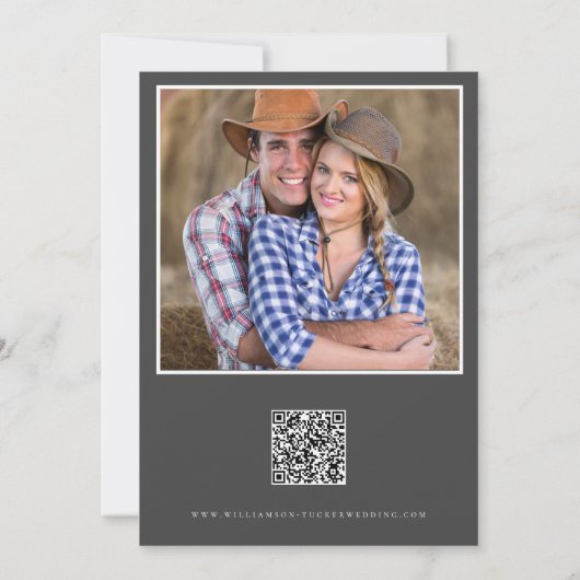 Rustikales Foto in Aquarelltönen Save the Date (Rückseite)