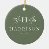 Rustikales Foto in Monogramm Keramik Ornament (Vorne)