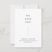 Rustikales Foto Inline wir sagten ja Hochzeitsfeie Ankündigung (Vorderseite)