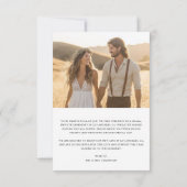 Rustikales Foto Inline wir sagten ja Hochzeitsfeie Ankündigung (Rückseite)