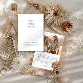 Rustikales Foto Inline wir sagten ja Hochzeitsfeie Ankündigung