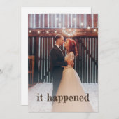 Rustikales Foto Just Married Boho Empfang Einladung (Vorne/Hinten)