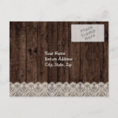 Rustikales Foto Land Hochzeit UAWG Einladungspostkarte (Rückseite)