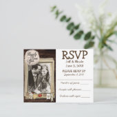 Rustikales Foto Land Hochzeit UAWG Einladungspostkarte (Stehend Vorderseite)