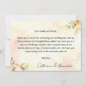 Rustikales Foto mit floralen Aquarellen Dankeskarte (Rückseite)