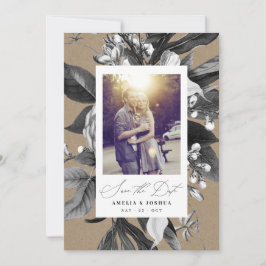 Rustikales Foto mit floraler Brauerei Kraft Save The Date